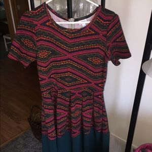 LuLaRoe Knee-Length Multicolor Dress